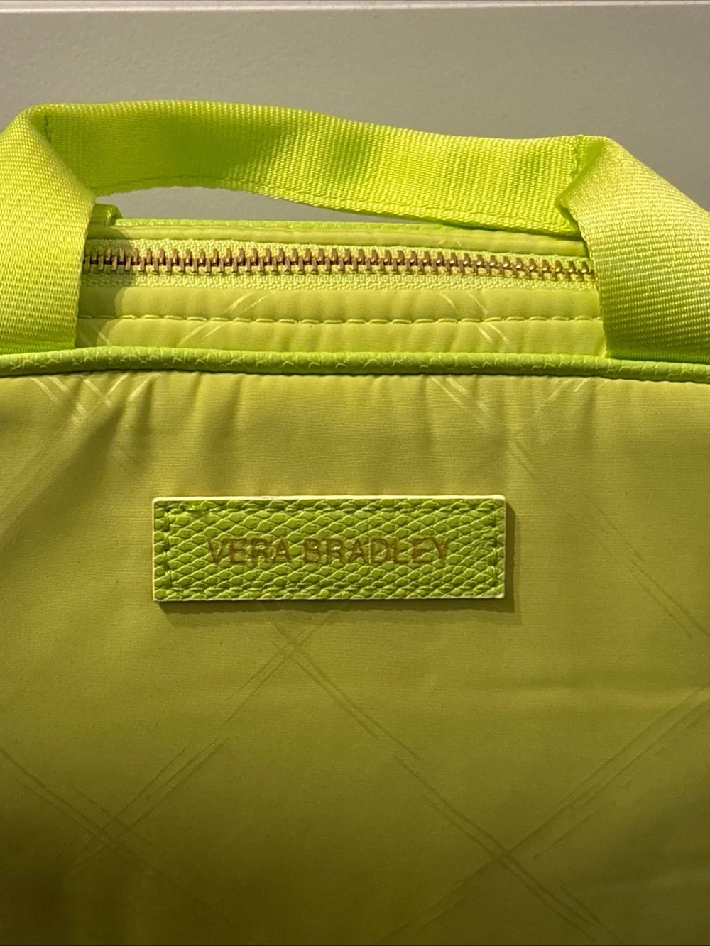 Vera Bradley Preppy Poly Lunch Cooler Sack Bag Case Box in Citrine Green